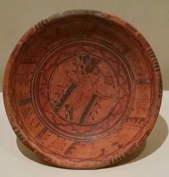 Man with wings inside a solar disc